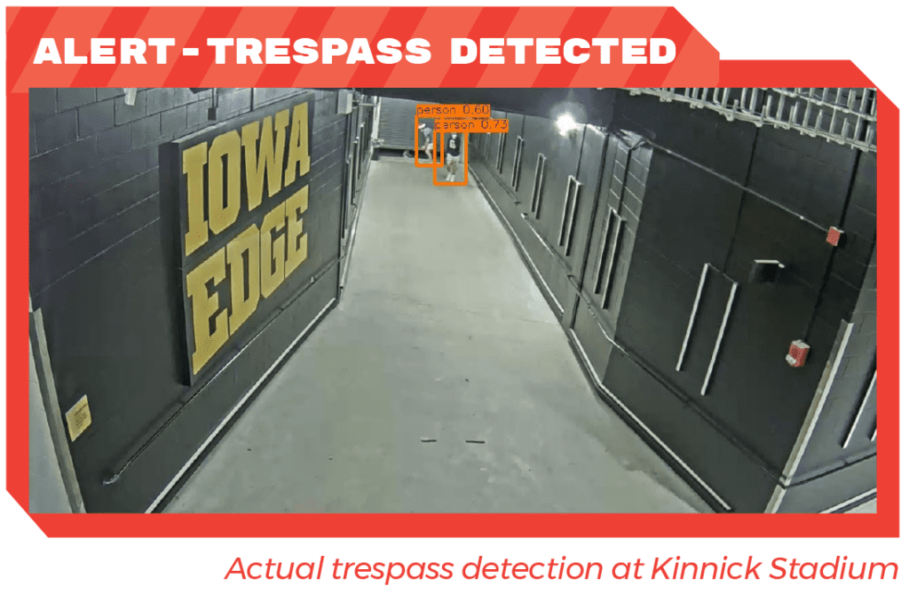 tresspass detection at Kinnick stadium