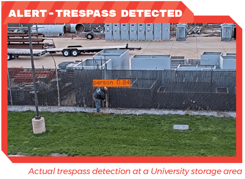 Trespass detection at a University storage area